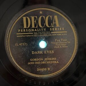 Dark Eyes" by Gordon Jenkins and His Orchestra with vocals by Five Hits A Miss